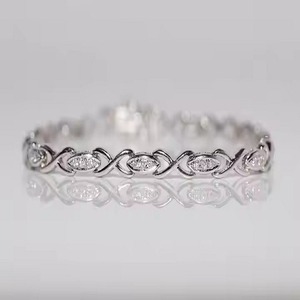 New Sparkling Moissanite Diamond Bracelet High Quality 18K Yellow/ White/ Rose Gold Non-Fade Hip Hop Jewelry for <b>Men</b> and Women - Product Image 1