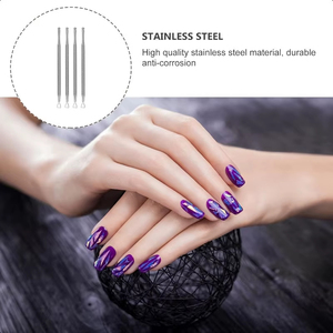 Juego de 4 Empujadores de Cutículas de Gel para Uñas, Removedor de Cutículas, Raspador de Uñas, Herramienta Triangular para Empujar Uñas, Limpiador de Uñas de Calidad Profesional - Product Image 3