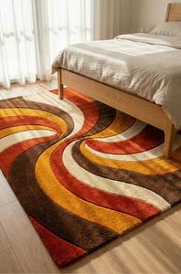 Luxury Modern Hand Tufted Non-Slip Spiral Wave Area <b>Rug</b> Abstract Swirl Wool Carpet for Living Room Bedroom Hotel Home Decor - Product Image 3