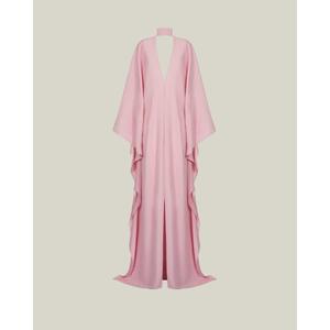 Top Grade Elegant Ankle-Length A-Line V-Neck <b>Viscose</b> <b>Dress</b> Regular Sleeve Solid Color Party Evening Wear Women Dropped - Product Image 5