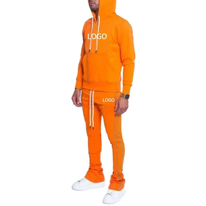 Survêtements personnalisés pour hommes en coton 100% pour l'automne, ensemble 2 pièces, molletonné, entièrement zippé, à capuche, coupe oversize, anti-rétrécissement, pour le sport, la gym et le jogging, haute qualité - Product Image 3