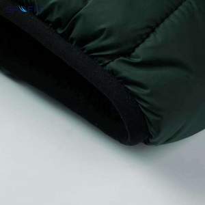 Wholesale Winter Puffer <b>Jacket</b> Thick Stand Collar <b>Fleece</b> <b>Lined</b> Windproof Casual Zipper Closure Green Regular Fit - Product Image 3