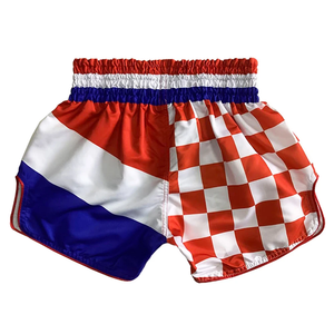 กางเกงมวยไทยสั่งทำพร้อมโลโก้สำหรับสโมสร - ระบายอากาศได้ดี แห้งเร็ว เหมาะสำหรับผู้ใหญ่ทั้งชายและหญิง ใช้สำหรับชกมวยและศิลปะการต่อสู้ - Product Image 2