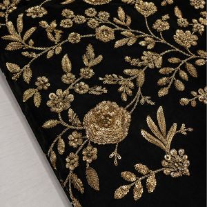 Premium Sequence Embroidery Fabric For Women Fashion Wear Designer <b>Garments</b> Party Wear Dresses Kaftan Abaya Bridal Wear - Product Image 4