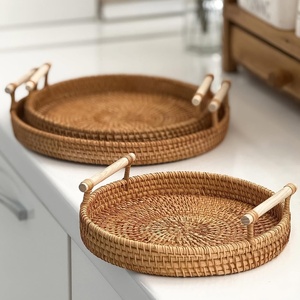 Plateaux de service en rotin de qualité supérieure pour chocolat, présentoirs pour repas à domicile ou au restaurant, qualité supérieure - Product Image 5