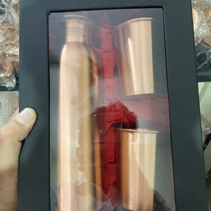 OTSAK - Juego de Botellas de Agua de Cobre de Lujo Modernas y Ecológicas de Primera Calidad para el Hogar, la Oficina, Campamentos al Aire Libre y Viajes - 32 oz/1000 ml - Product Image 1