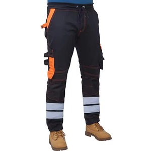 Men's Lightweight Water-proof <b>Work</b>-wear Safety Protection Hi Vis Reflective Tape Multi Pockets Security <b>Cargo</b> <b>Pants</b> - Product Image 5