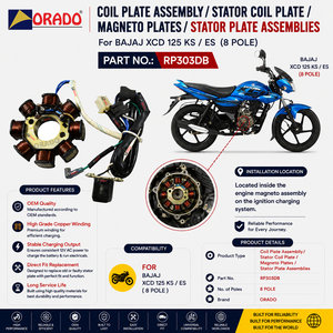 bajaj xcd 125 ks es 8 pole stator coil plate assembly export quality for two wheeler spare parts india orado - Product Image 3