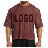 Jersey Sepak Bola Unisex Berbahan Mesh Lengan Pendek Kerah Bulat Cetak Transfer Panas Nama Pemain Kustom di Depan Cepat Kering Bernapas Pakaian Olahraga