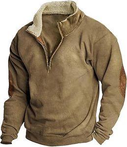 Sweat-shirt à capuche zippé quart de tour en coton uni coupe classique pour homme WX718722 avec empiècement en tissu – Collection Hiver Personnalisée - Product Image 3
