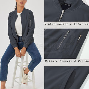 Blouson aviateur pour femme en nylon et polyester robuste Blouson aviateur décontracté grande taille pour femme - Product Image 4