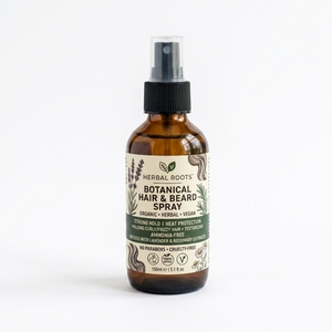Spray Fijador Vegano Orgánico a Base de Hierbas para Cabello y Barba, Fijación Fuerte, Protección Contra el Calor, Moldea Cabello Rizado/Encrespado, Texturizador, Sin Amoníaco - Product Image 1