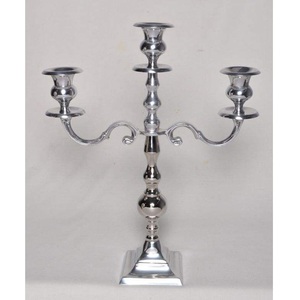 Party Centrepiece Brass Gold Three Arm <b>Candelabra</b> With Ornate Scroll Design Home Decoration Durable Metal Candle Holder - Product Image 6