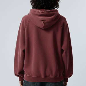 Nueva Sudadera con Capucha para Mujer, Color Granate Sólido, Logotipo Estampado en la Parte Delantera, Estilo Casual para Otoño, con Bolsillos, Corte Regular, 100% Algodón - Product Image 2
