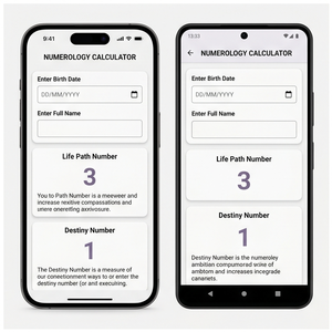 Aplicación de Calculadora de Numerología Royalcraft – Número de Vía de Vida, Número de Destino e Información sobre la Personalidad para IOS/Android y MAC - Product Image 1