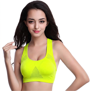 Sujetador Deportivo de Malla Transpirable para Mujer, Soporte Medio, Top de Fitness para Entrenamiento, Diseño Sin Costuras de Color Sólido - Product Image 3