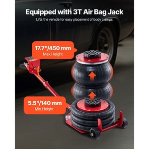 6 T Auto Body Frame Puller Redresseur 16 Outils 3T Airbag Jack 6000PSI Pompe à pied hydraulique pour réparation Équipement de réparation de carrosserie - Product Image 4