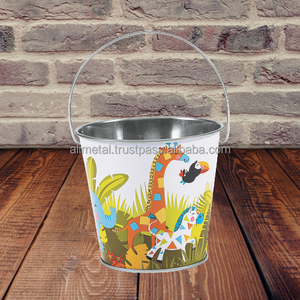 Petit seau de fleurs imprimé d'animaux, Pot de plantes décoratif, suspendu pour enfants - Product Image 2