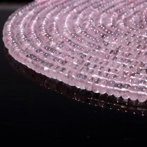 <b>Rose</b> <b>Quartz</b> Smooth Rondelle Shape Beads <b>Rose</b> <b>Quartz</b> Beads <b>Quartz</b> Plain Beads - Product Image 2