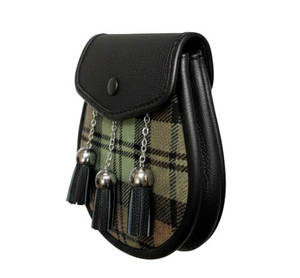 High Quality Golden Crown Men's Eco-Friendly Scottish Black <b>Watch</b> Weather Tartan Leather Sporran <b>for</b> <b>Outdoor</b> Activities - Product Image 2