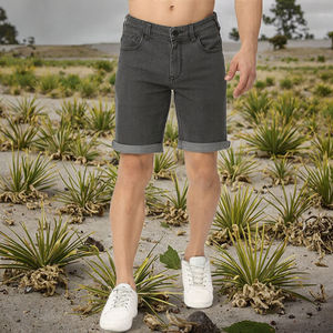 Pantalones Cortos Bermuda de Mezclilla Lavada para Hombre, Cintura Baja, Cierre con Cordón, Estilo Casual, Estampado, Tela de Algodón, Transpirable, Ecológico, de Secado Rápido - Product Image 3