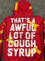 Hoodie Zipper Pria Motif Cetak Musim Gugur Dingin, Bahan Tebal, Desain Kustom,  Hoodie 'That's Awful Lot of Cough Syrup' Grosir