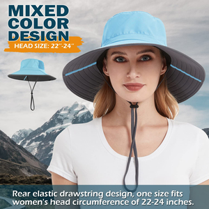 Outdoor Fisherman Bucket <b>Hat</b> for <b>Men</b> Women Summer Waterproof Solid Foldable Big Brim Cartoon for Casual <b>Sun</b> Sunshade Cycling - Product Image 2