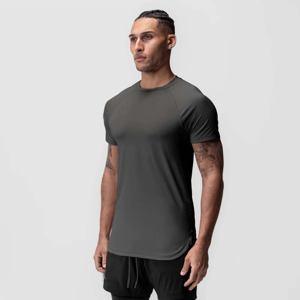 T-shirt de performance tendance pour hommes, 100 % coton, séchage rapide, pour les entraînements, les sports, les aventures en plein air, la course à pied - Product Image 3
