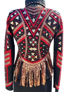 Luxury <b>Rhinestone</b> Western Rodeo <b>Jacket</b> for Cowgirl Horse Show Riding and Equestrian Competition - Product Image 2