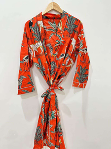 Kimono de Algodón 100%, Hermosos Kimonos, Kimono para Damas de Honor, Bata de Baño para Mujer, Kimono con Estampado Artesanal, Kimono de Regalo - Product Image 2