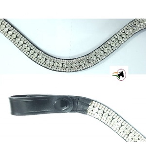 En gros, Frontal de cheval en cuir transparent cristallin avec bouton-pression à changement rapide pour l'équitation anglaise de course - Product Image 6