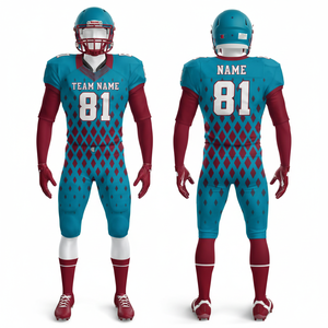 Maillots de football américain personnalisés en gros pour hommes - 100 % polyester léger, respirant, anti-humidité, col en V, double sangle - Product Image 1