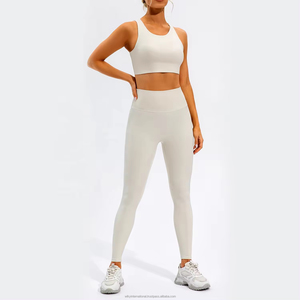Offre Spéciale élastique athlétique course Gym sport soutien-gorge XL coton Yoga ensemble avec Logo personnalisé dos nu haut court respirant caractéristique - Product Image 5