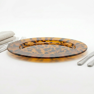 Assiette de luxe en résine écaille de tortue, assiette décorative faite à la main, assiette de service moderne, plat de service rond, assiette à dessert - Product Image 3