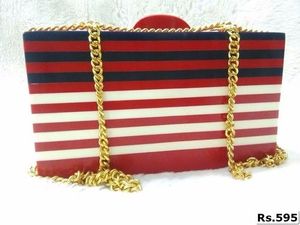 Skill Artisan Bohemian Handmade Durable <b>White</b> Resin Clutch Marble Effect Rhinestone Gold Chain Strap Evening <b>Bag</b> Girls Women's - Product Image 2
