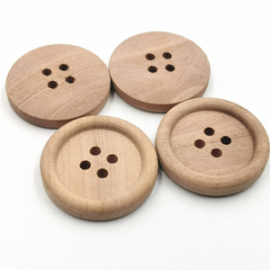 Boutons en bois naturel écologiques, taille personnalisable, 2/4 trous, pour chemises, accessoires vestimentaires - Product Image 1