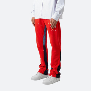 Pantalon de survêtement évasé pour homme de haute qualité, en molleton léger, style streetwear, coupe évasée tendance, coupe-vent - Product Image 5