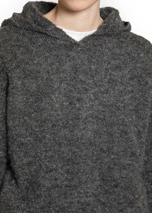 Sweat à capuche personnalisé en mohair tricoté 2026, épaules tombantes, tricot jacquard, pulls d'hiver en laine duveteuse unisexe – Fabrication AT IMPEX - Product Image 3