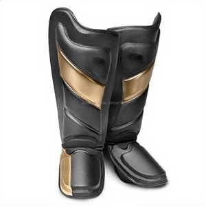 BURAQ MMA SPORTS - Espinilleras y Protectores de Muay Thai con Cuero PU para MMA y Boxeo, Protección Básica - Product Image 3