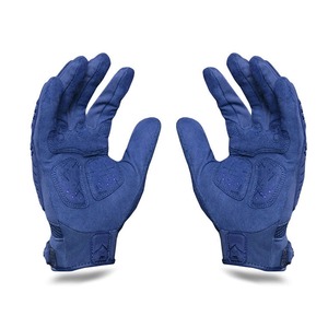 Gants tactiques d'extérieur à doigts entiers, antidérapants, respirants, avec sangle de poignet réglable, pour hommes, bleu, polyester - Product Image 5
