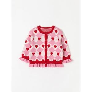 Chaqueta Tejida a Mano Premium Coreana OZKIZ C02 para Niñas de 2 a 7 Años, Primavera/Otoño, Moda Infantil al por Mayor con Decoración de Volantes - Product Image 1