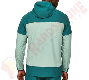Mens Teal Mint Hooded Zip <b>Waterproof</b> Softshell Windbreaker <b>Jackets</b> <b>Lightweight</b> Sport <b>Running</b> Casual Stylish Active Outerwear - Product Image 6