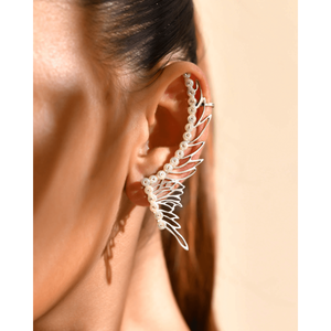 Boucles d'oreilles en argent fin et perles Meera Jaipur, provenance Inde - Product Image 1