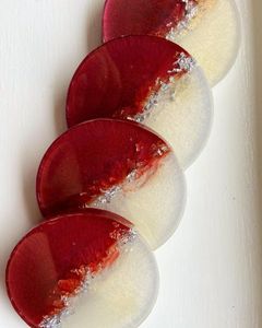 Handmade Resin <b>Coaster</b> Set – Elegant Epoxy <b>Coasters</b> for <b>Drinks</b> Resin <b>Coasters</b> with Gold Leaf – Luxury Table Decor Set - Product Image 6