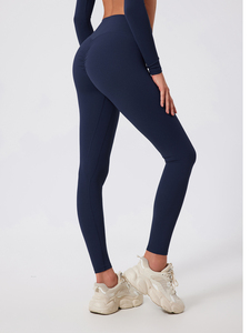 Leggings pour femmes à taille haute, tricotés, couleur unie, longueur intégrale, extensibles, respirants, sportifs, à porter en toutes saisons - Product Image 5
