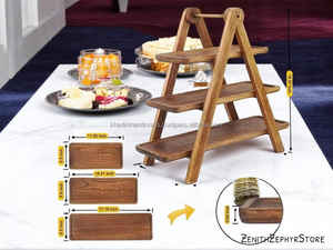 Support à gâteau en bois avec option de gravure personnalisée, cadeau de mariage idéal, pièce maîtresse rustique, affichage et présentation de cuisine - Product Image 2