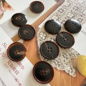 Boutons de couture ronds en corne, imitation antique, polis, durables, accessoires d'artisanat de collection - Product Image 5