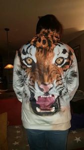 เสื้อฮู้ดแฟชั่นพิมพ์ลายสัตว์ 3 มิติ โพลีเอสเตอร์ 100% แห้งเร็ว ใส่สบาย ทรงหลวม สำหรับฤดูใบไม้ร่วง ขายส่ง - Product Image 5