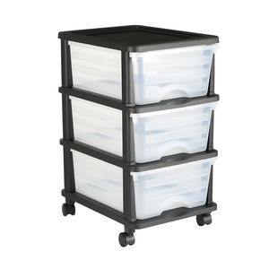 Carrello Portaoggetti in Plastica a 3 Cassetti con Ruote, Organizzatore per Armadio e Camera da Letto - Product Image 1