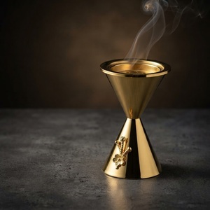 Luxury Hammered Gold <b>Bakhoor</b> Burner Metal Arabic Censer Mubkhar for <b>Oud</b> Charcoal Incense Holder Ramadan Home Decor Gift On Sale - Product Image 2